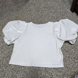 a new day White Puffy Sleeve Top - Size L